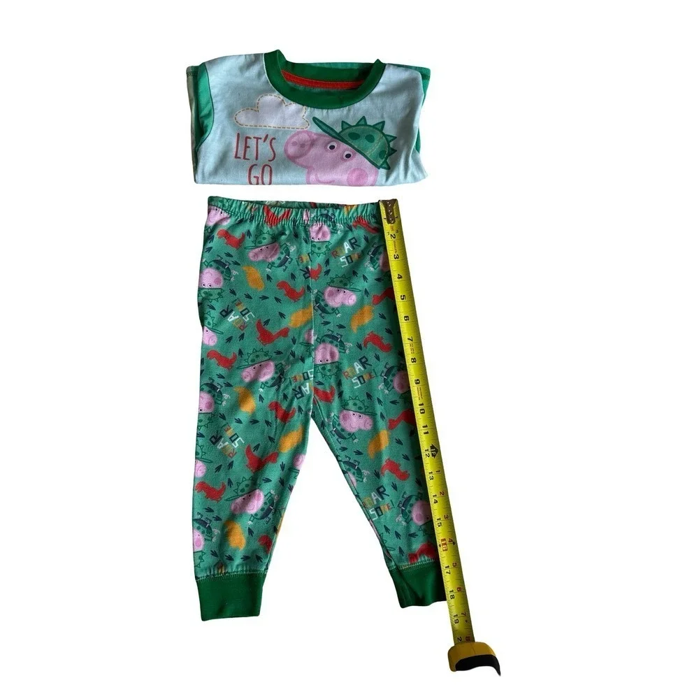 Peppa Pig Pajama Set Green Good George Pig Dinosaur Kids 3T